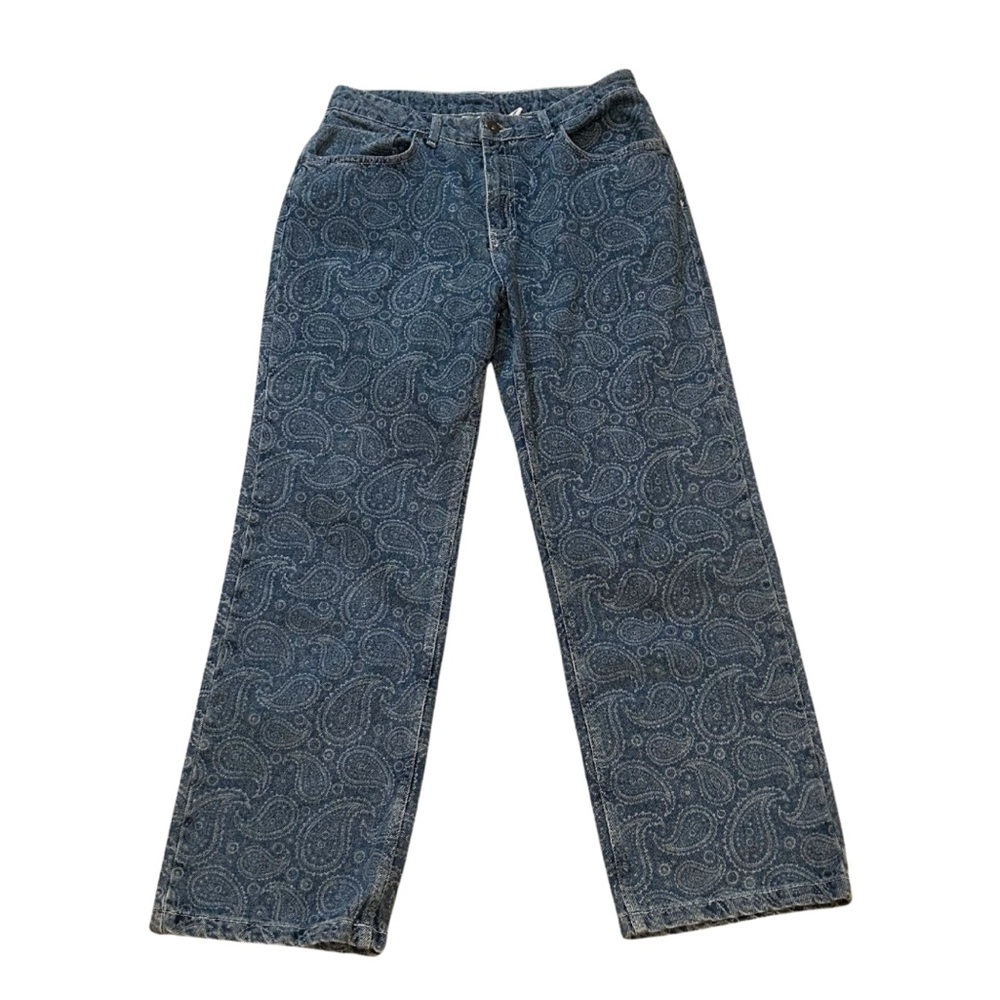 The Ragged Priest Rapture Straight Jeans | Blue Paisley Print Denim | Size 30 - Picture 3 of 7